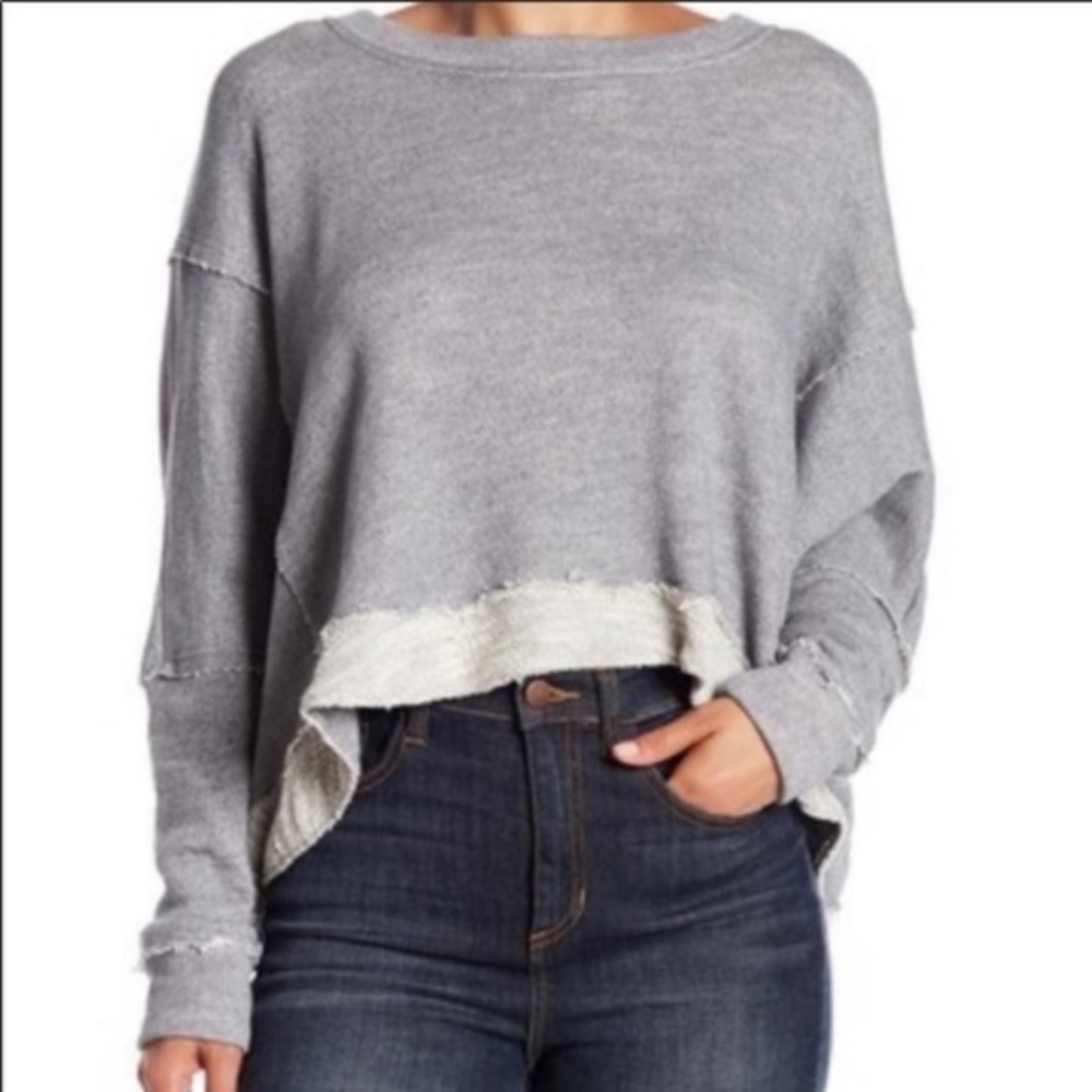 Melrose and Market Women’s Small Gray Pullover Lightweight Knit Top Oversized